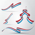 Flag of Luxembourg. Luxemburg ribbons set. Vector illustration.