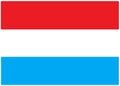 The flag of Luxembourg with three equal horizontal bands of red white and turquoise blue with slim white borders