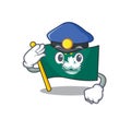 Flag macau Cartoon character dressed as a Police officer