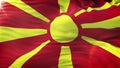 Flag of Macedonia waving on sun. Seamless loop with highly detailed fabric texture. Loop ready in 4k resolution.