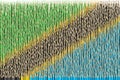 Flag of Tanzania made with color pencils. Art related 3D rendering