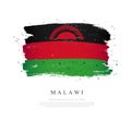 Flag of Malawi. Brush strokes are drawn by hand. Independence Day