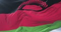 Flag of Malawi waving at wind, loop