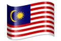 Malaysia - waving country flag, shadow