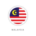 Malaysia Button Flag Vector Template Design Illustrator Royalty Free Stock Photo