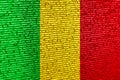 Flag of Mali over digital code. Concept of cybersecurity, innovation, and digital infrastructure in Mali. Modern tech development Royalty Free Stock Photo