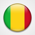 Flag of Mali. Round glossy badge