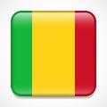 Flag of Mali. Square glossy badge