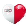 Flag of Malta In the shape of a heart. Heart with flag of Malta. 3d illustration Royalty Free Stock Photo