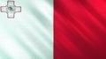 The flag of Malta. Shining silk flag of Malta. High quality render. 3D illustration