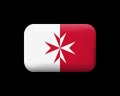 Flag of Malta. Version with Maltese Cross. Matted Vector Icon an Royalty Free Stock Photo