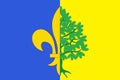 Flag of Mantes-la-Jolie in Yvelines in Ile-de-France, France