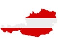 Flag in map of Austria Royalty Free Stock Photo