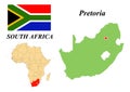 Flag map capital of South Africa Royalty Free Stock Photo