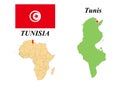 Flag map capital of Tunisia