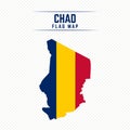 Flag Map Of Chad. Chad Flag Map Royalty Free Stock Photo
