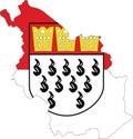 Flag map of Cologne, Germany Royalty Free Stock Photo