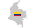 Flag and map of Colombia Royalty Free Stock Photo