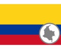 Flag and map of Colombia Royalty Free Stock Photo