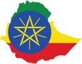 Flag map of the Federal Democratic Republic of Ethiopia