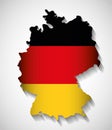 Flag map icon black red yellow. Germany. Vector graphic