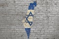 Flag map of Israel painted on brick wall Royalty Free Stock Photo