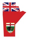 Flag Map of Manitoba Royalty Free Stock Photo