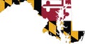 Flag map of Maryland, USA Royalty Free Stock Photo