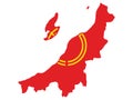 Flag Map of Niigata Prefecture Royalty Free Stock Photo