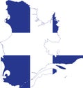 Flag map of QUEBEC, CANADA