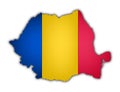 Flag and map of rumania