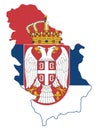 Flag Map of Serbia