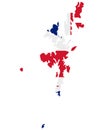 Flag in map of the Shetland Islands