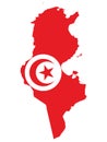 Flag Map of Tunisia