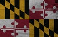 Flag of Maryland on wooden plate background. Grunge Maryland flag texture, The states of America. Royalty Free Stock Photo