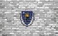 Flag of Massachusetts on a brick wall Royalty Free Stock Photo