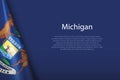 flag Michigan, state of United States, isolated on background with copyspace Royalty Free Stock Photo