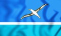 Flag of Midway Islands. 3D Illustration.