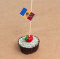 Flag of modova on cupcake