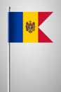Flag of Moldova. National Flag on Flagpole. Illustratio