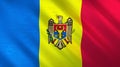 The flag of Moldova. Shining silk flag of Moldova. High quality render. 3D illustration