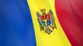 The flag of Moldova. Waving silk flag of Moldova. High quality render. 3D illustration