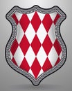 Flag of Monaco. Alternate Design Version. Vector Badge and Icon