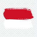 Flag Monaco, brush stroke background. Flag of Monaco on transparent background. Royalty Free Stock Photo