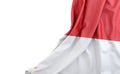 Flag of Monaco with empty space on the left. Isolated. 3D Rendering Royalty Free Stock Photo