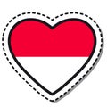 Flag Monaco heart sticker on white background. Vintage vector love badge. Template design element. National day. Royalty Free Stock Photo