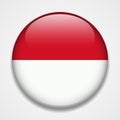 Flag of Monaco. Round glossy badge