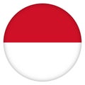 Flag of Monaco round icon, badge or button. National symbol.