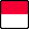 Flag of Monaco in the shape of square with contrasting contour, social media communication sign