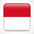 Flag of Monaco. Square glossy badge
